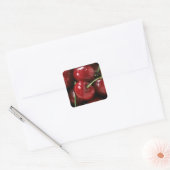 CERISES ROUGES, AUTOCOLLANTS CARRÉS (Enveloppe)