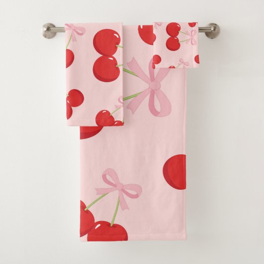 Cerises Rouges avec Nœud Rose Chic Cottage Coquett (En situation)