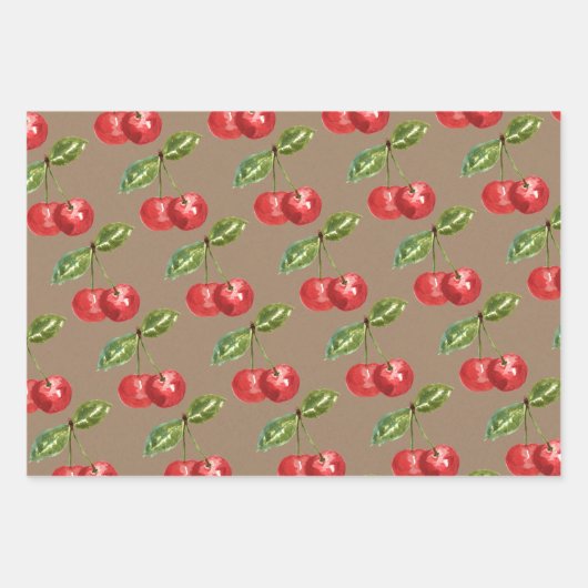 Cerises rouges en papier Kraft (Devant)