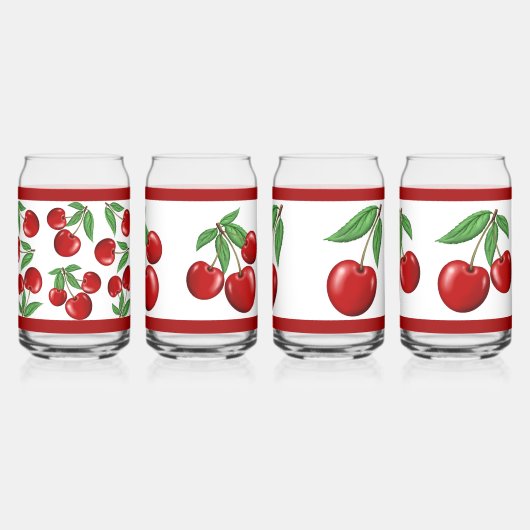Cerises rouges Fruits Assortis Designs Can Glass S (Dos)