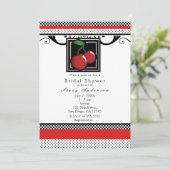 Cerises Rouges Invitations Noir Blanc & Rouge (Debout devant)