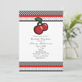 Cerises Rouges Invitations Noir Blanc & Rouge (Debout devant)