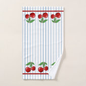 Cerises rouges sur Bleu Motif graphique (Serviette à main)