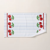 Cerises rouges sur Bleu Motif graphique (Serviette à main)