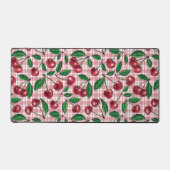 Cerises rouges sur en vichy rose (Recto)