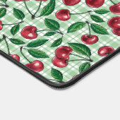 Cerises rouges sur en vichy vert clair (Coin)