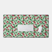 Cerises rouges sur en vichy vert clair (Clavier et souris)