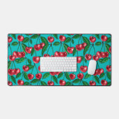 Cerises rouges sur turquoise (Clavier et souris)