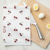 Cerises Serviettes de cuisine (Quart Plié)
