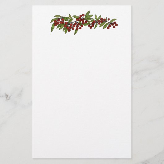 Cerises sur une papeterie vigne (Devant)