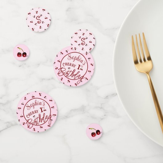 Cerises Thème Premier Anniversaire Table Confetti (Groupe)