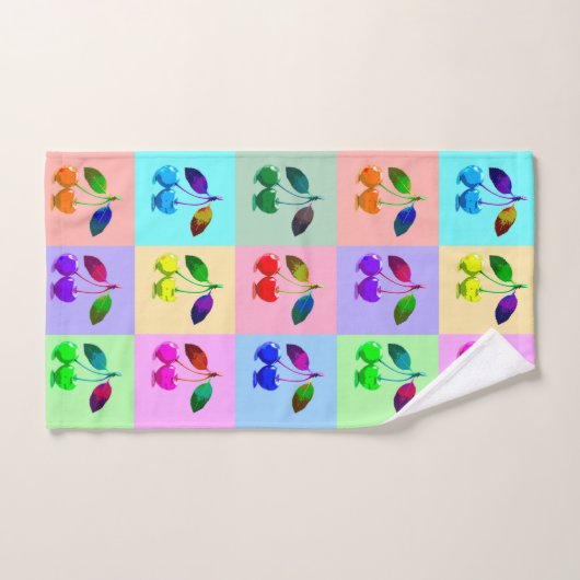 Cerises vides dans le style pop art (Serviette à main)