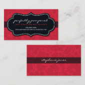 Cerisier carte de visite rouge rouge rouge noir (Devant / Derrière)