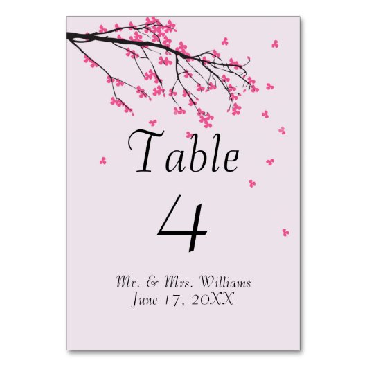 Cerisier en fleur - Carte Table (Dos)