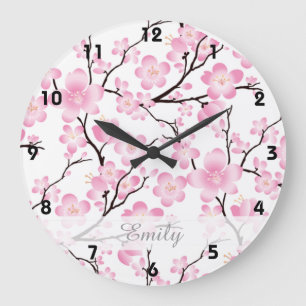 cerisier fleur arbre printemps japonais horloge 2