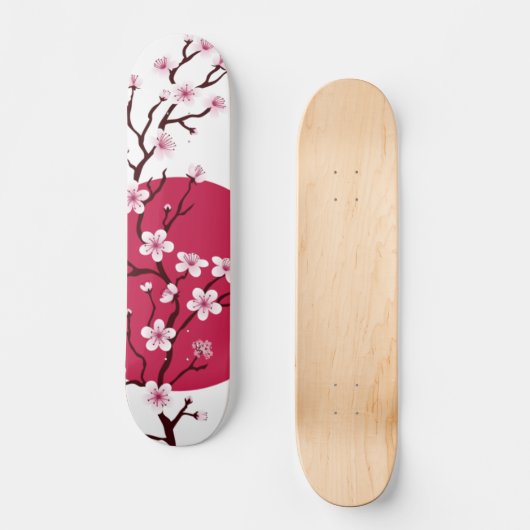 Cerisier Fleur Design Skateboard Deck (Recto)