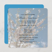 cerisier fleur en bleu ciel nuptiale invitation do (Devant / Derrière)