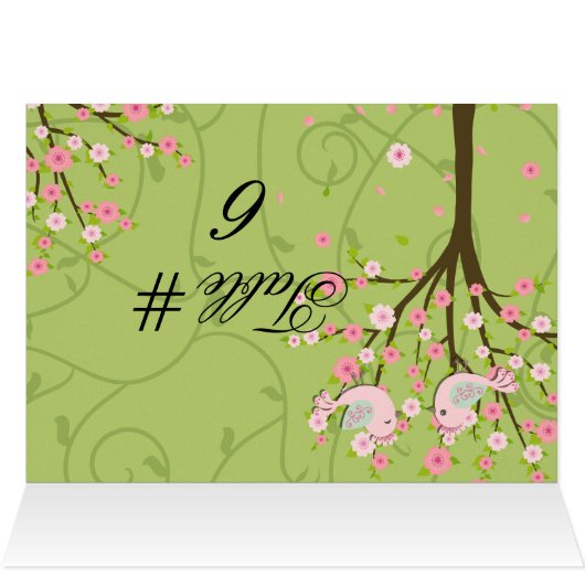 Cerisier Fleur Oiseaux Customisés Numéro de tablea (Intérieur Horizontal (haut))
