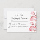Cerisier Fleur rose Fleur mariage RSVP (Devant)
