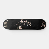 Cerisier Floral Black Skateboard (Horz)