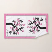 Cerisier inséparables roses, fleur frontière rose (Serviette à main)