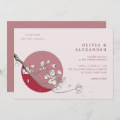 Cerisier Pétales Mariage Invitations (Devant / Derrière)