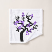 Cerisier pourpre et noir inséparable, fleurs (Gant de toilette)