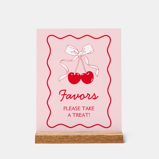 Cerisier rouge Bow Baby shower Favoriser (Recto)