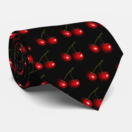 Cerisier rouge Cravate noir - vos couleurs (Roulé)