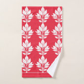 Cerisier rouge et blanc Elegant Motif feuille (Serviette à main)