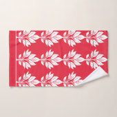 Cerisier rouge et blanc Elegant Motif feuille (Serviette à main)