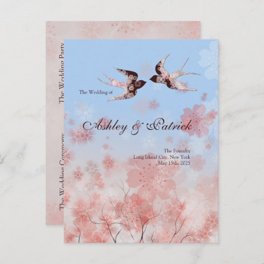 Cerisier Sakura et Programme des hirondelles de l' (Devant / Derrière)