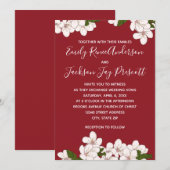 Cerisiers Rouges - Faire-Part de Mariage (Devant / Derrière)