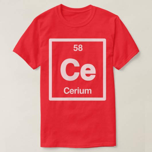 Cerium - Ce - Periodic Table of Elements - Science T-shirt (Design voorkant)