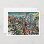 Cerro Concepción de noche (Acuarela). Briefkaart (Voorkant / Achterkant)