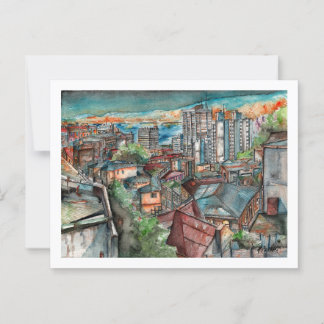 Cerro Concepción de noche (Acuarela). Briefkaart