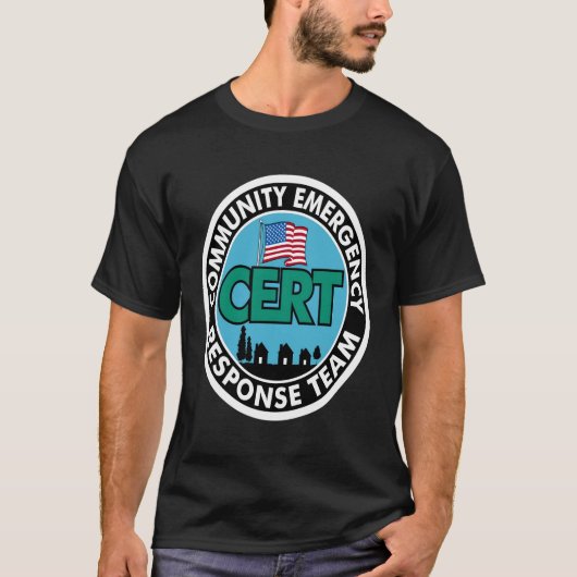 CERT Response Team Witte Rug Print T-shirt (Voorkant)