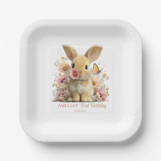 Certain lapin a un an assiettes en papier (Recto)