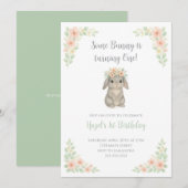 Certain Lapin fête son Premier Invitation d'annive (Devant / Derrière)