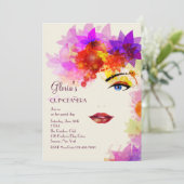 Certaine invitation de Quinceanera de regard (Debout devant)