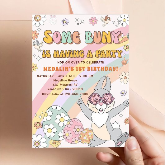 Certains Lapin Fait Une Fête Invitation Anniversai