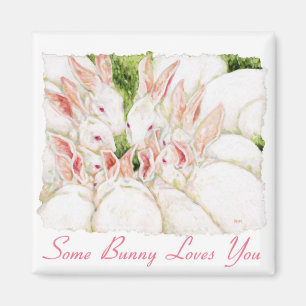 Certains Lapins Vous Aiment - Lapins Blancs Magnet