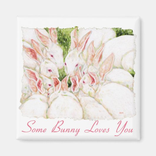 Certains Lapins Vous Aiment - Lapins Blancs Magnet (Devant)