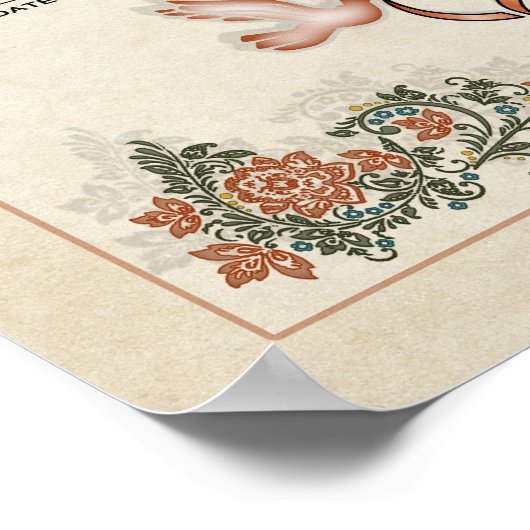 Certificaat Huwelijk-(Sierlijke Aandenken) Poster (Hoek)