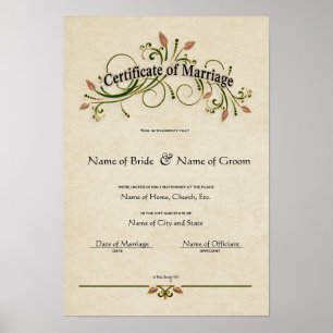Certificaat Huwelijk-Trouw-(Sieraadje ter herinner Poster