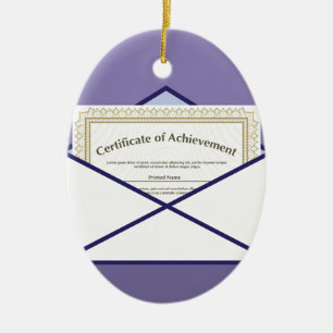 Certificaat in de omlooprichting keramisch ornament