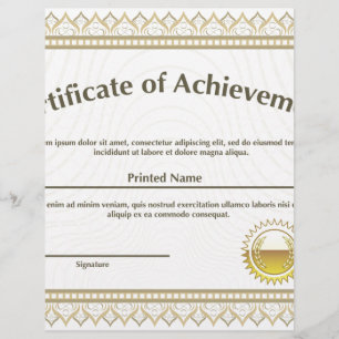 Certificaat met gouden zegel