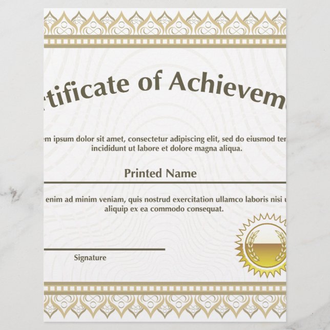 Certificaat met gouden zegel (Voorkant)