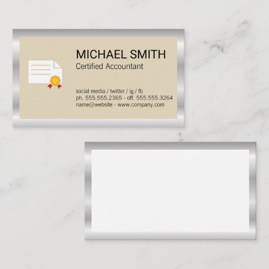 Certificaat | Metaalgrens (Voorkant / Achterkant)