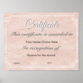 Certificaat- of toewijzingseffect. poster (Voorkant)